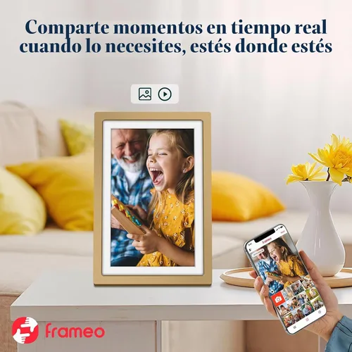Vista 9 de Frameo - Marco de fotos digital WiFi HD de 10.1 pulgadas, color dorado champán Oro champán