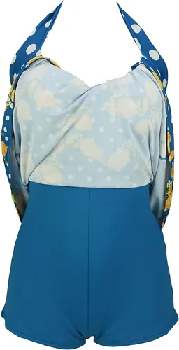 Vista 4 de COCOSHIP - Traje de baño de una pieza tipo vestido, con diseño retro y estilo pin-up marinero