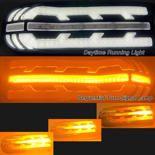 Vista 5 de Lente ahumada Switchback - Faro delantero LED blanco/ámbar compatible con Toyota FJ Cruiser 2007-2021, accesorios funcionan como lámpara