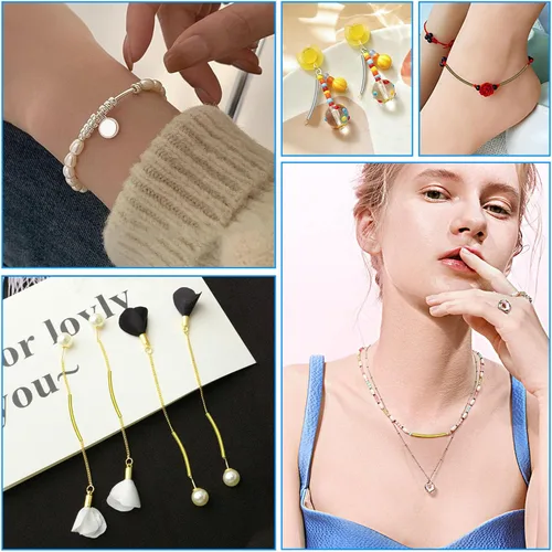 Vista 6 de 300 cuentas espaciadoras curvadas de tubo de fideos, cuentas de tubo curvado de 0.98 pulgadas de largo, cuentas de tubo de latón, cuentas sueltas