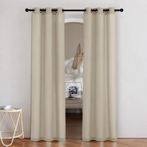 Vista 161 de NICETOWN - Cortinas de lino angora para ventana de cocina sobre el fregadero, con ojales, lino grueso angora, tratamientos cortos para ventanas