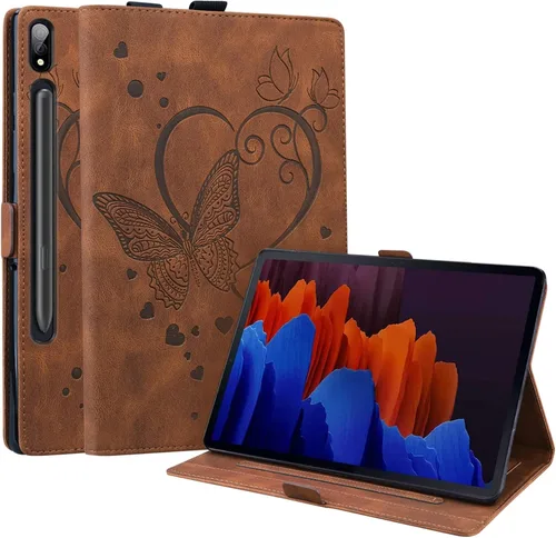 Vista 20 de Dteck Funda para Galaxy Tab S9 Plus/S8 Plus/S7 FE/S7 Plus de 12.4 pulgadas, función de reposo/activación automática de piel sintética con soporte