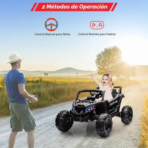 Vista 7 de 24V Ride On UTV, vehículos eléctricos con pilas, UTV para niños Negro-1