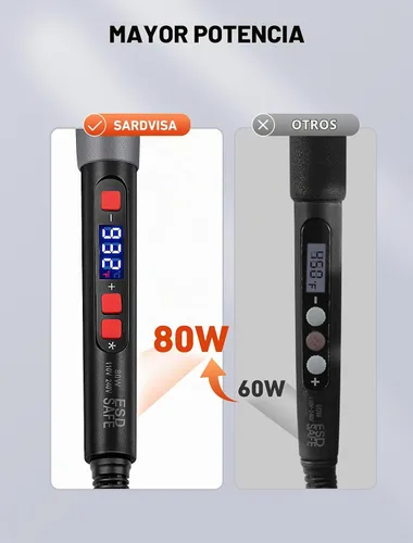 Vista 4 de Kit de herramienta de alisado para impresora 3D 21 en 1, kit de soldadura digital LCD de 80 W con temperatura ajustable y soldador con insertos