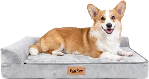 Vista 11 de Cama térmica para perros de tamaño mediano, funda impermeable para mascotas, sofá ortopédico mediano para perros, espuma viscoelástica