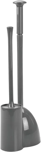 Vista 10 de mDesign Juego oculto de émbolo y cepillo para taza de inodoro - Combo con soporte - Colección Aura - Negro