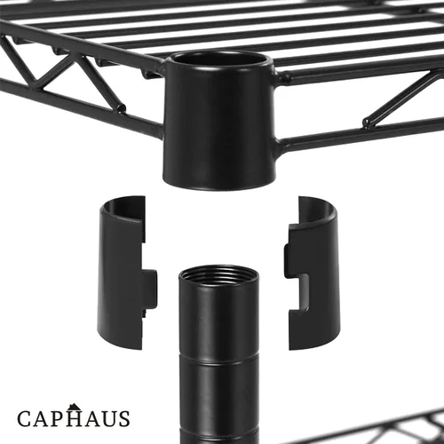 Vista 5 de CAPHAUS - Estantería de alambre ajustable de 3/4/5 niveles, estante de almacenamiento de acero, estante de rack, organizador de almacenamiento