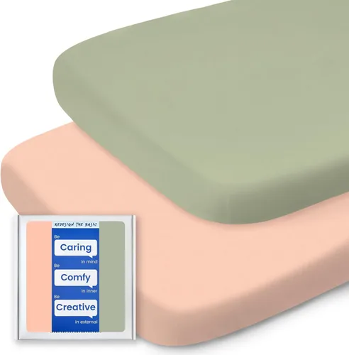 Vista 63 de Sábanas suaves para cuna de niño de alta calidad, sábana bajera para cuna ultra transpirable, sábanas súper elásticas de 28 x 52 x 9 pulgadas