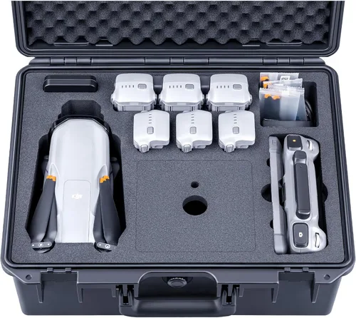 Vista 9 de Lykus Titan MA310 - Funda rígida impermeable para DJI Air 3S/Air 3 y DJI RC 2/RC-N2, cordón de soporte [solo funda] CASE ONLY,Fits Fly More