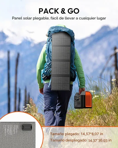 Vista 6 de Generador accionado solar, central eléctrica portátil 300W con el panel Negro y naranja