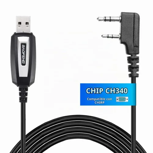 Vista 2 de Cable de programación USB BAOFENG con chip CH340, compatible con UV-5R Mini, BF-F8HP Pro, 5RM, UV-32, DM32, K5PLUS, GMRS, GM-15PRO, UV-5G Plus