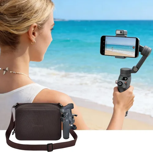 Vista 9 de Funda estabilizadora de cardán para DJI Osmo Mobile 7P/7/8 Estabilizador de cardán para iPhone Android, funda de cardán para micrófono 3/2/Mini
