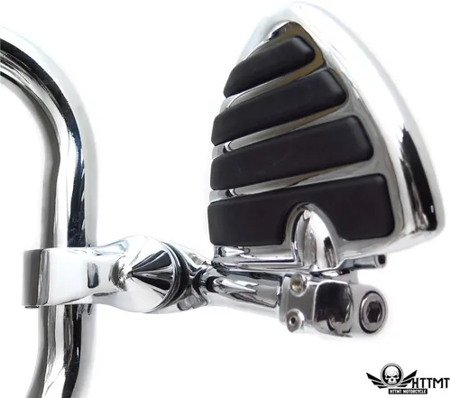 Vista 2 de SMT- Cromado 5" Mini Wing Highway FootPeg 1.25" 1 1/4" Montaje Compatible con Kawasaki VULCAN VN400 VN800