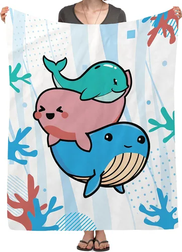 Vista 10 de Manta de tiburón para regalo, manta de franela de forro polar de 40 x 50 pulgadas, suave, acogedora y ligera, mantas para sofá, cama, sofá de viaje