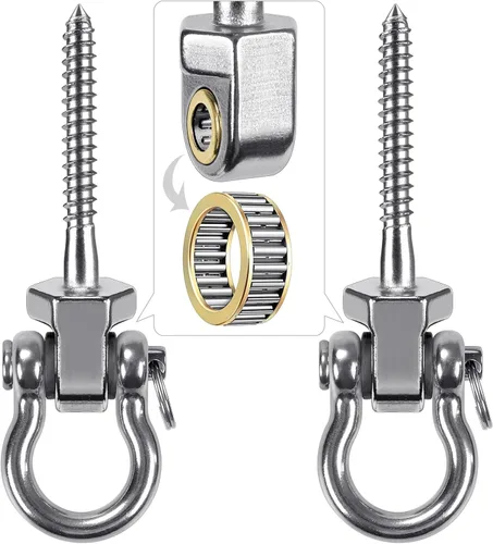 Vista 13 de 2 perchas de columpio resistentes con rodamientos, accesorios de columpio de acero inoxidable para vigas de madera y metal, ganchos para colgar
