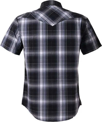Vista 2 de COEVALS CLUB Men's Western Cowboy Pearl Snap Buttons Two Pockets Casual Plaid Solid Short Sleeve Shirts