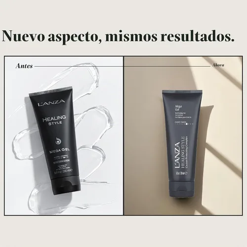 Vista 2 de L'ANZA Healing Style Mega Gel con fuerte efecto de sujeción, nutre y refresca el cabello mientras peina, con queratina, fórmula sin alcohol