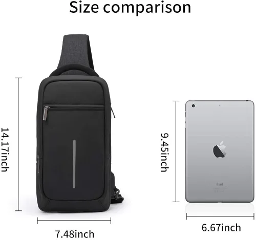 Vista 6 de XINCADA Bolso bandolera pequeño para hombre, bolso bandolera para hombre, bolso de hombro