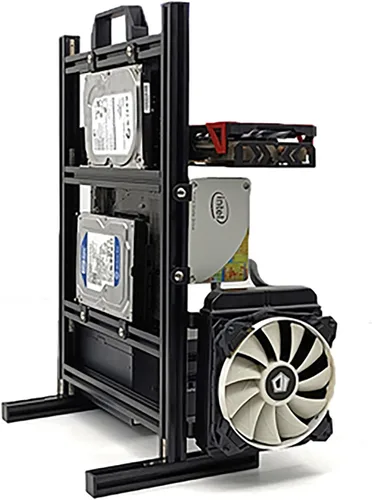 Vista 9 de Soporte de chasis para placa base de computadora, juego de chasis de placa base, personalidad creativa ATX/M-ATX/ITX Soporte de chasis de marco al
