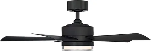 Vista 8 de Ventilador inteligente de techo con 5 aspas, accesorio de luz LED y control de pared para interiores o exteriores y para iOS o Android, Alexa