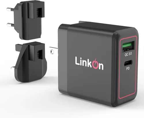 Vista 8 de LinkOn Ganius - Cargador de pared de 166 W (certificado de 136 W) GaN Tech 100 W USB-C PD3.0 PPS y 18 W USB-A QC4.0+ compatible con MacBook Dell HP