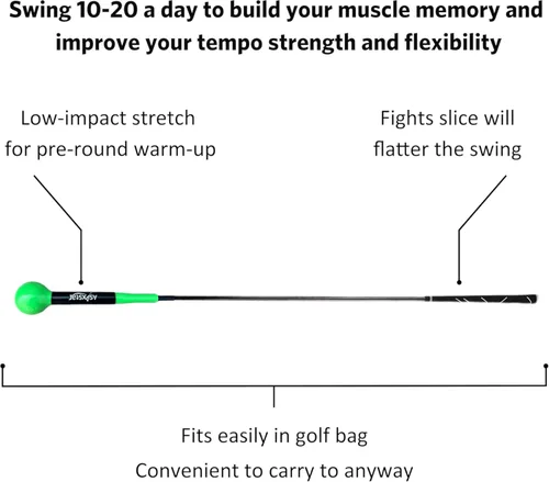 Vista 2 de Golf Swing Trainer Aid - Power Flex Golf Swing Training aid for Strength and Tempo Golf Swing Speed Trainer Golf Training aid Golf Warm up Stick