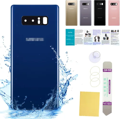 Vista 68 de Compatible con Samsung Galaxy Note 8 - Carcasa trasera de repuesto de cristal de 6.3 pulgadas, SM-N950, todos los portadores con manual de Negro