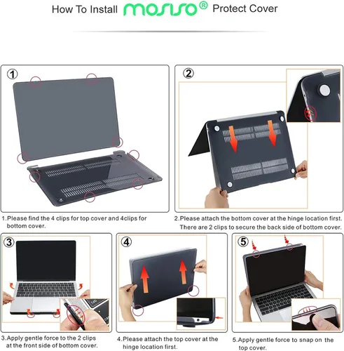 Vista 3 de MOSISO Funda compatible con MacBook Air de 13 pulgadas versión 2022-2018 A2337 M1 A2179 A1932, carcasa rígida de plástico, funda vertical, cubierta
