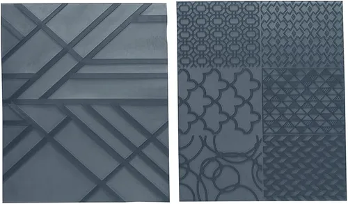Vista 3 de Sculpey Tools - Juego de sábanas de textura geométrica, juego de 2 piezas reutilizable, ideal para todo tipo de manualidades, arcilla polimérica