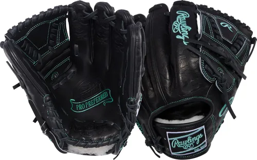 Vista 6 de Rawlings Pro Preferred Infield Baseball Gloves Multiple Sizes & Colors Menta Bisagra Vertical Web
