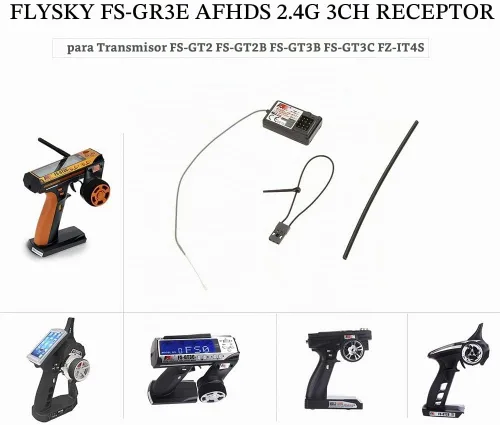 Vista 2 de Flysky 4 unids FS-GR3E receptor 3CH 2.4Ghz receptor para FS-GT2 FS-GT2B FS-GT3B FS-GT3C FZ-IT4S RC Transmisor de barco de coche