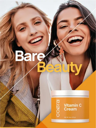 Vista 8 de Coera Crema de vitamina C 4 onzas Para cara, manchas oscuras, cuerpo y piel Hidratante iluminador, hidratante y reafirmante Libre