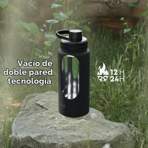Vista 4 de Smartshake Bohtal Botella de agua aislada de 32.5 fl oz/32 onzas, botella de agua de acero inoxidable duradera, botella de agua a prueba de fugas