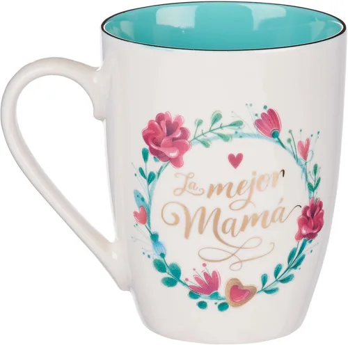 Vista 2 de Christian Art Gifts Taza de Café de Cerámica Floral Aguamarina - 12 oz. Taza de Café y Té Inspirador de Las Escrituras No Tóxica Sin Plomo ni Cadmio