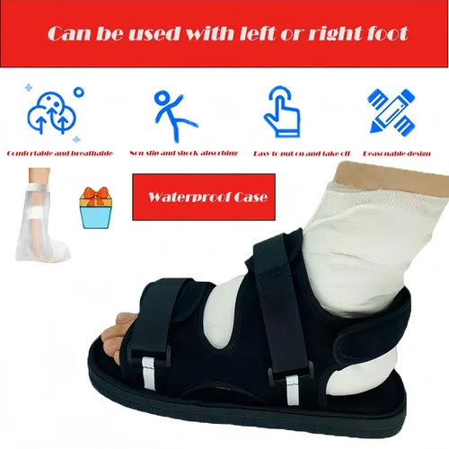 Vista 4 de Yodilala Zapato médico de yeso abierto, zapatos de recuperación postoperatoria, zapatos de yeso cubre botas médicas adecuadas para esguinces