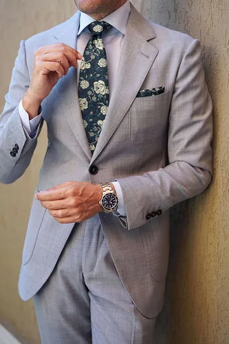 Vista 91 de Corbatas florales tejidas clásicas para hombre, corbata cuadrada de bolsillo, corbatas formales para hombres, boda con pañuelo