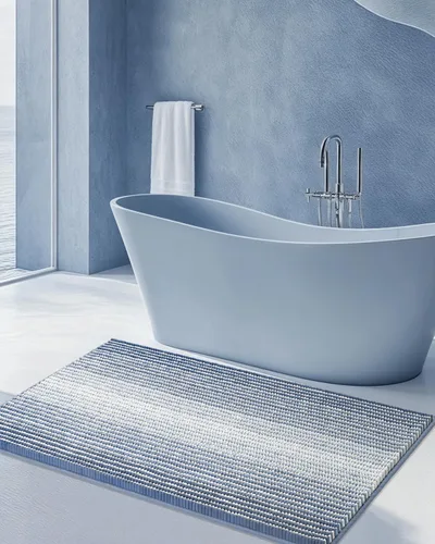 Vista 49 de BSICPRO Tapetes de baño de felpilla, 20 x 32 pulgadas, antideslizantes, absorbentes, suaves, peludos, para baño, lavables a máquina (salvia)