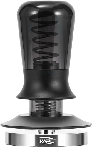 Vista 11 de IKAPE Manipulador de espresso de 39.25 mm, manipulador de café barista premium negro con resorte calibrado, manipulador de acero inoxidable 100%
