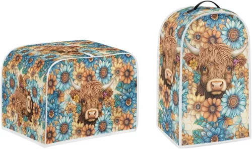 Vista 22 de Talayituse Cubierta de licuadora de tortuga de playa con estampado de corazón de estrella de mar, 2 piezas, fundas para cafetera, fundas para Playa