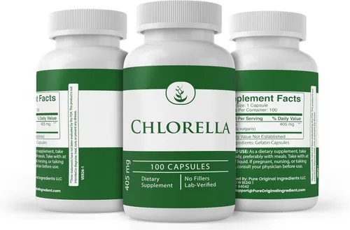 Vista 4 de Pure Original Ingredients Chlorella, (100 cápsulas) siempre pura, sin aditivos ni rellenos, verificado por laboratorio