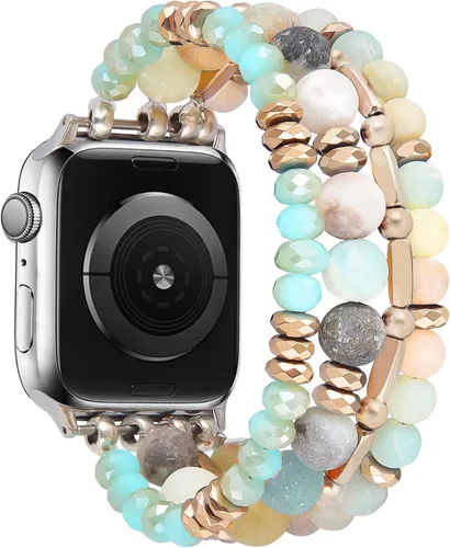 Vista 5 de VISOOM Pulsera de cuentas boho compatible con Apple Watch Band de 40 mm/38 mm/41 mm/42 mm Series 11 10 9 8 7 SE Series 6/5/4; correa de reloj
