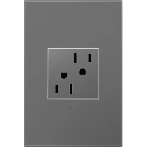 Vista 4 de Legrand adorne 15A - Toma de corriente resistente a manipulaciones con placa de pared a juego (acabado blanco, paquete de 4), ARTR152W4WP-4PK Blanco
