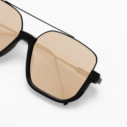 Vista 7 de Lentes de sol estilo aviador retro de gran tamaño para mujeres y hombres, cuadrados, doble puente, piloto, lentes de sol de los años 70