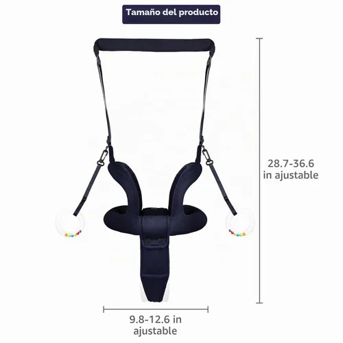 Vista 6 de Arnés de mano para caminar para bebés (azul oscuro) Cinturón de asistente para caminar para bebés, soporte de pie para niños pequeños, ayuda a