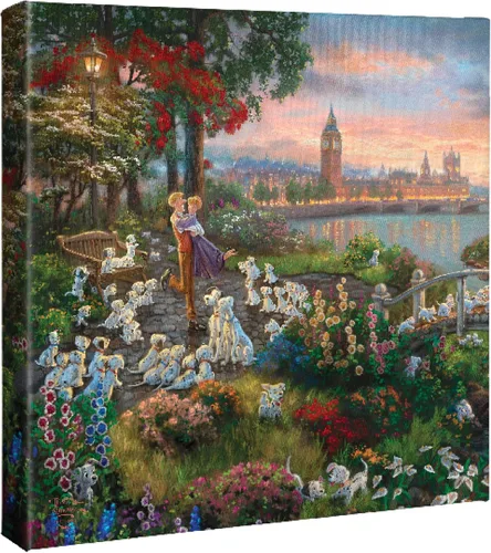 Vista 7 de Thomas Kinkade Studios Disney 101 Dalmatians - Lienzo envuelto en galería de 8 x 10 pulgadas