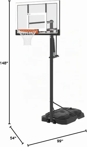 Vista 15 de Nuevo aro de baloncesto portátil ajustable de por vida 71522 tablero de acrílico de 54 pulgadas