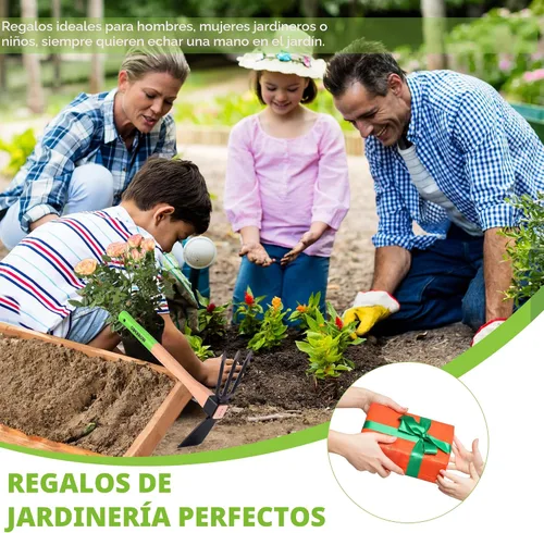 Vista 8 de WORKPRO Azada y Cultivador Rastrillo de Jardín con Mango de Madera de 14", Hoja de Azada Afilada y Cultivador Resistente de 3 Garras, Herramientas