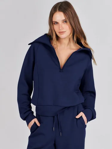 Vista 5 de ANRABESS Women 2 Piece Outfits Sweatsuit Set 2023 Fall Oversized Half Zip Sweatshirt Wide Leg Sweatpant Lounge Set Tracksuit