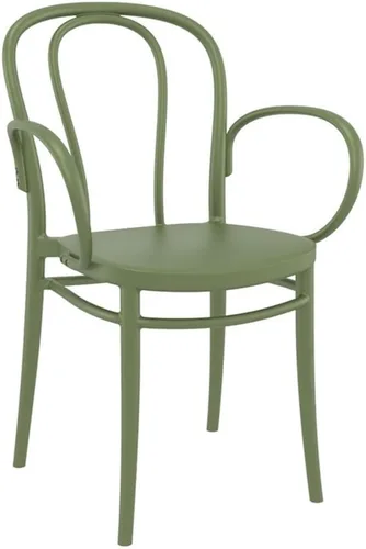 Vista 9 de Compamia Victor XL Silla de resina para exteriores, color negro (juego de 2)