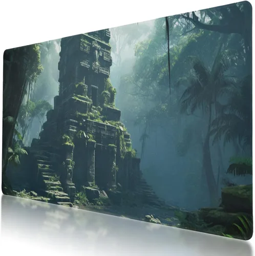 Vista 22 de Alfombrilla de mouse grande con diseño de flamenco para juegos de 35.5 x 16 pulgadas, base antideslizante, resistente al agua, ideal para jugadores